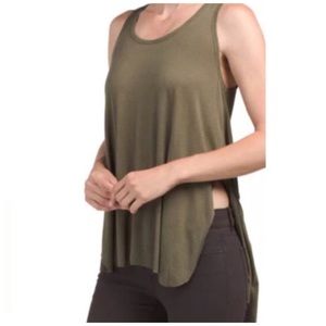 ON THE ROAD Olive Green Sleeveless Tank Top
